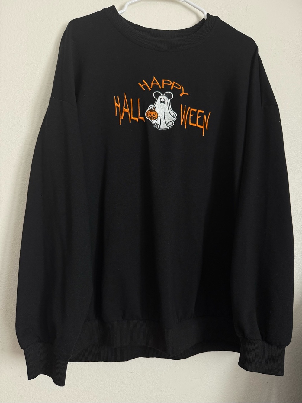 Happy Halloween Stitched Embroidered Crewneck Sweatshirt